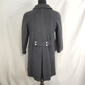 1960s DOBY ORIGINAL Size Small Couture Gray Wool‎ Pea Coat Fully Lined w/Pockets